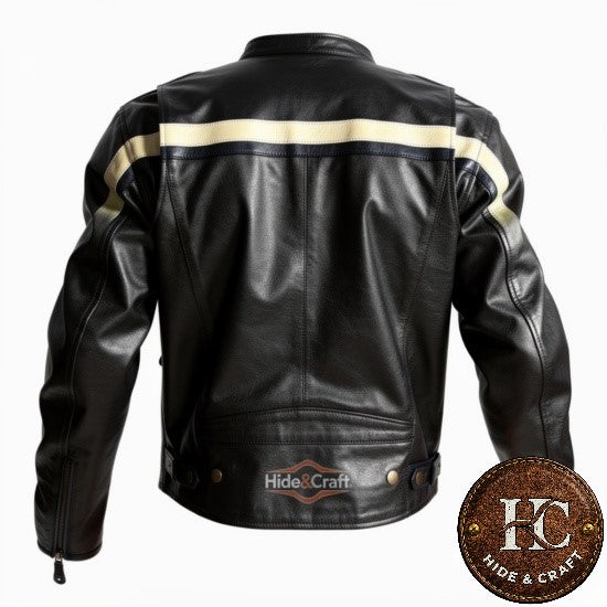 Men's Genuine Leather Motorbike Jacket – Premium Cowhide, Rider Fit | Hide & Craft