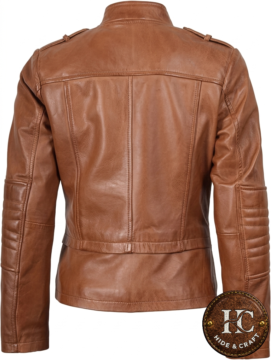 Women's Slim Fit Lambskin Leather Jacket – Black | Brown | Bronze