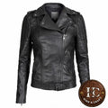 Women's Full-Grain Cowhide Motorbike Jacket