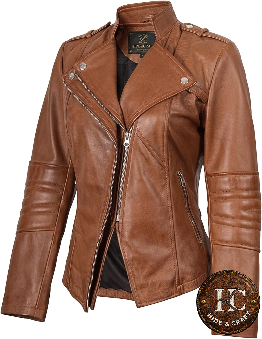 Women's Slim Fit Lambskin Leather Jacket – Black | Brown | Bronze