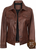 Women's Smart Lambskin Leather Jacket – Black | Brown | Bronze