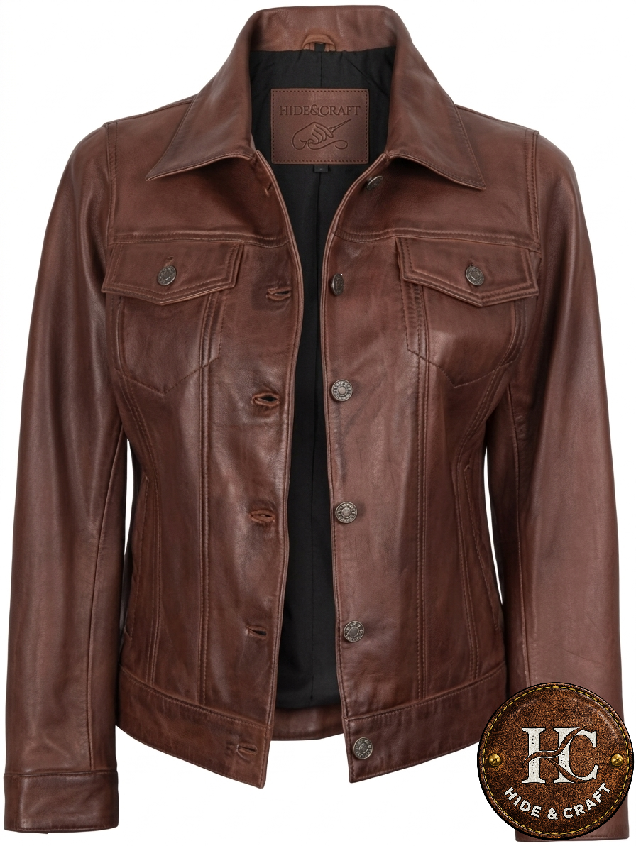 Women's Smart Lambskin Leather Jacket – Black | Brown | Bronze