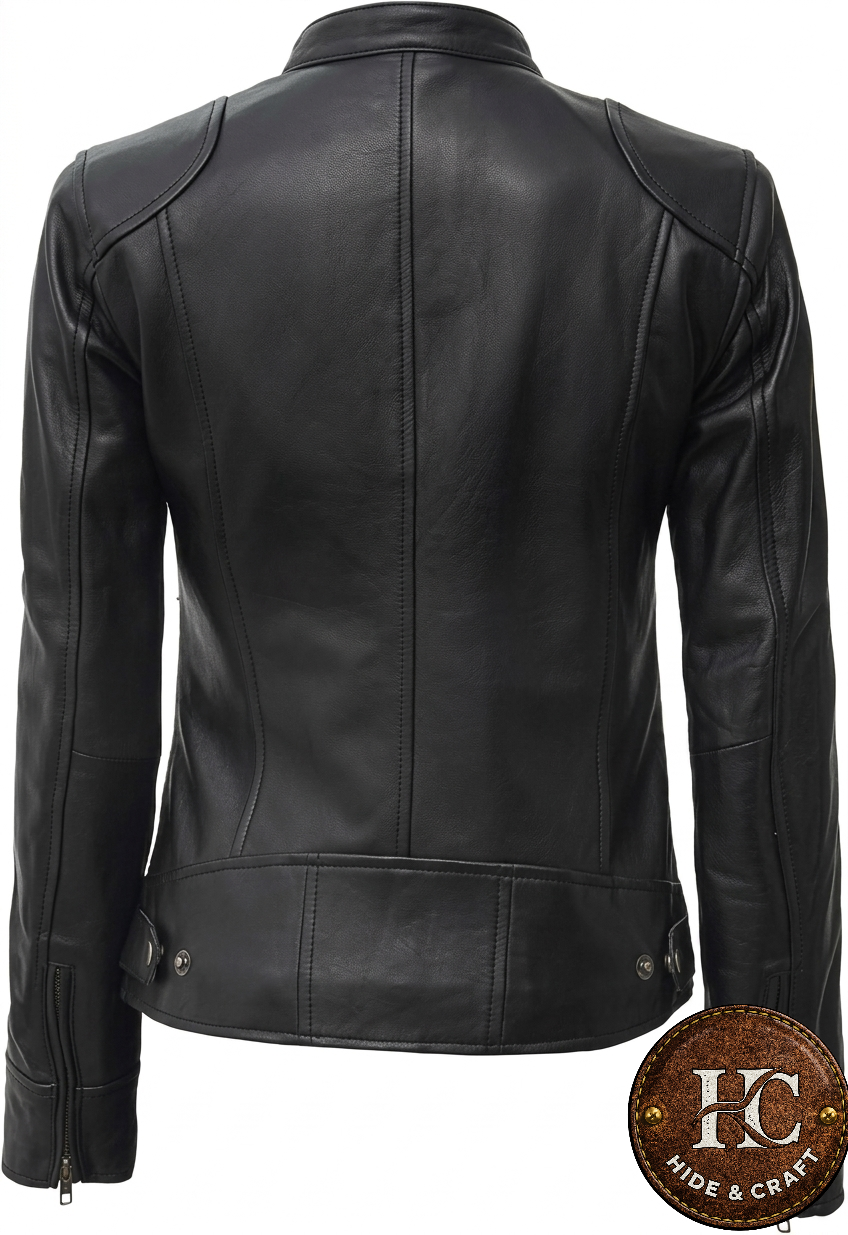 Women's Old-World Lambskin Leather Jacket – Ink Black | Saddle Brown | Burnished Bronze