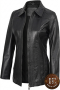 Women's Heritage Lambskin Leather Jacket – Jet Black | Tobacco Brown | Antique Bronze