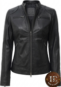 Women's Old-World Lambskin Leather Jacket – Ink Black | Saddle Brown | Burnished Bronze