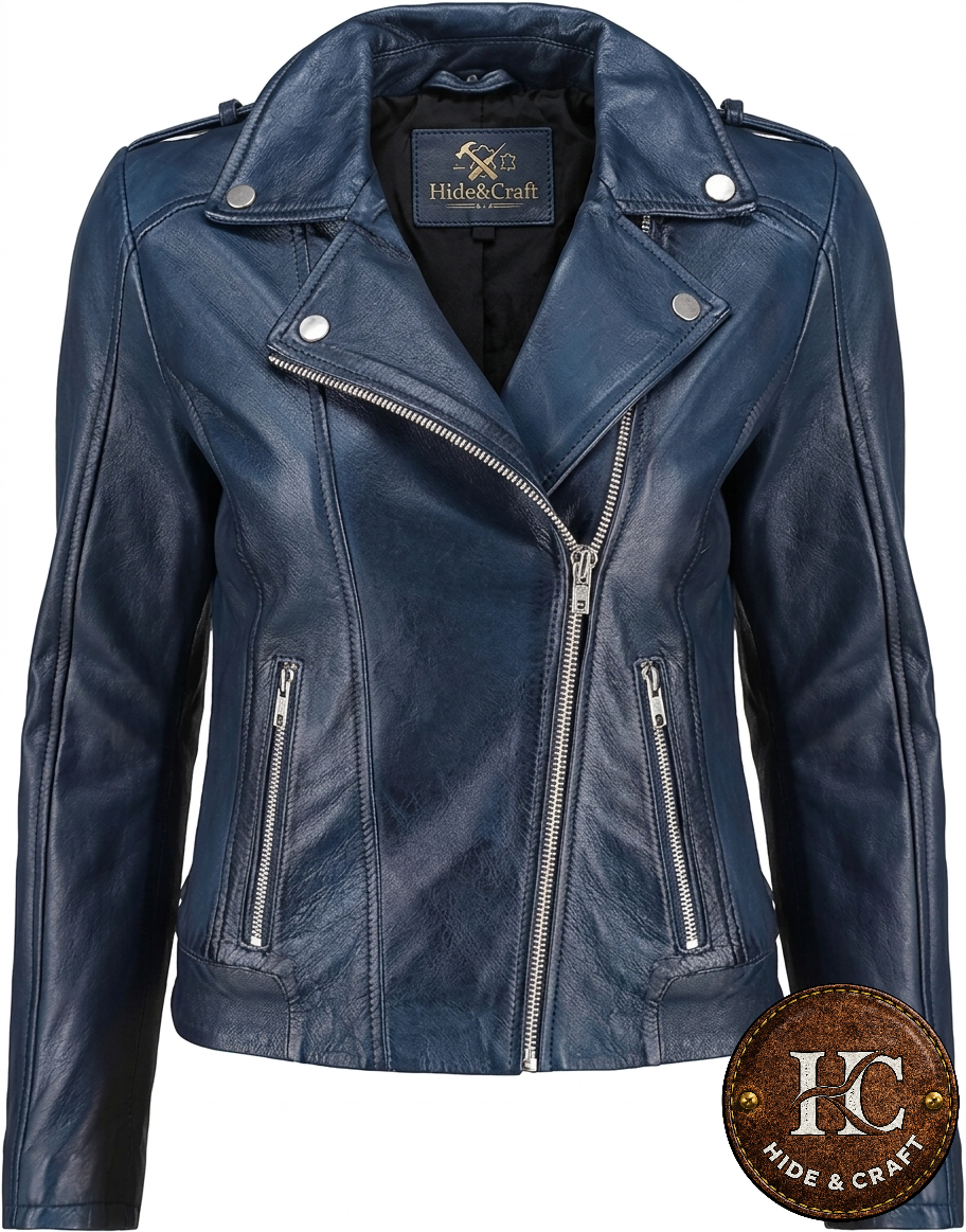 Women's Artisan Lambskin Leather Jacket – Black | Brown | Bronze | Blue