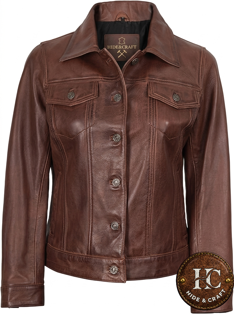 Women's Smart Lambskin Leather Jacket – Black | Brown | Bronze