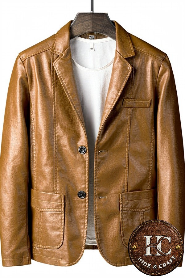 Premium Quality Lambskin Leather Coat for Men. Hide & Craft