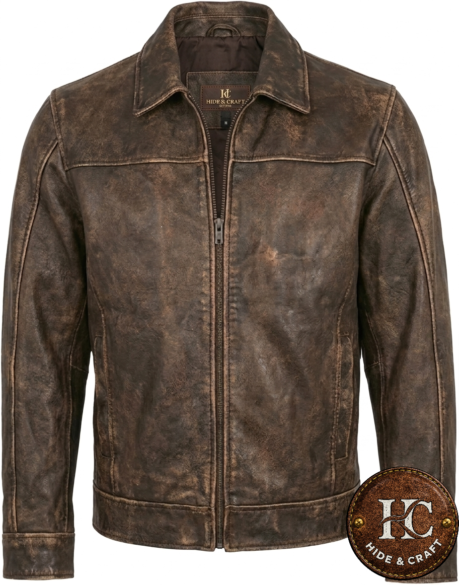 Men's Vintage Lambskin Leather Jacket – Hide & Craft