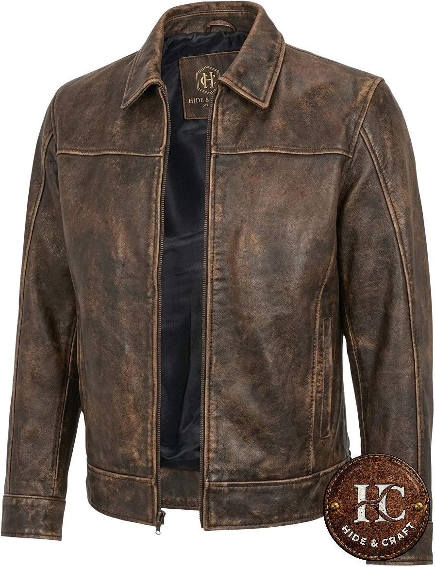 Men's Vintage Lambskin Leather Jacket – Hide & Craft