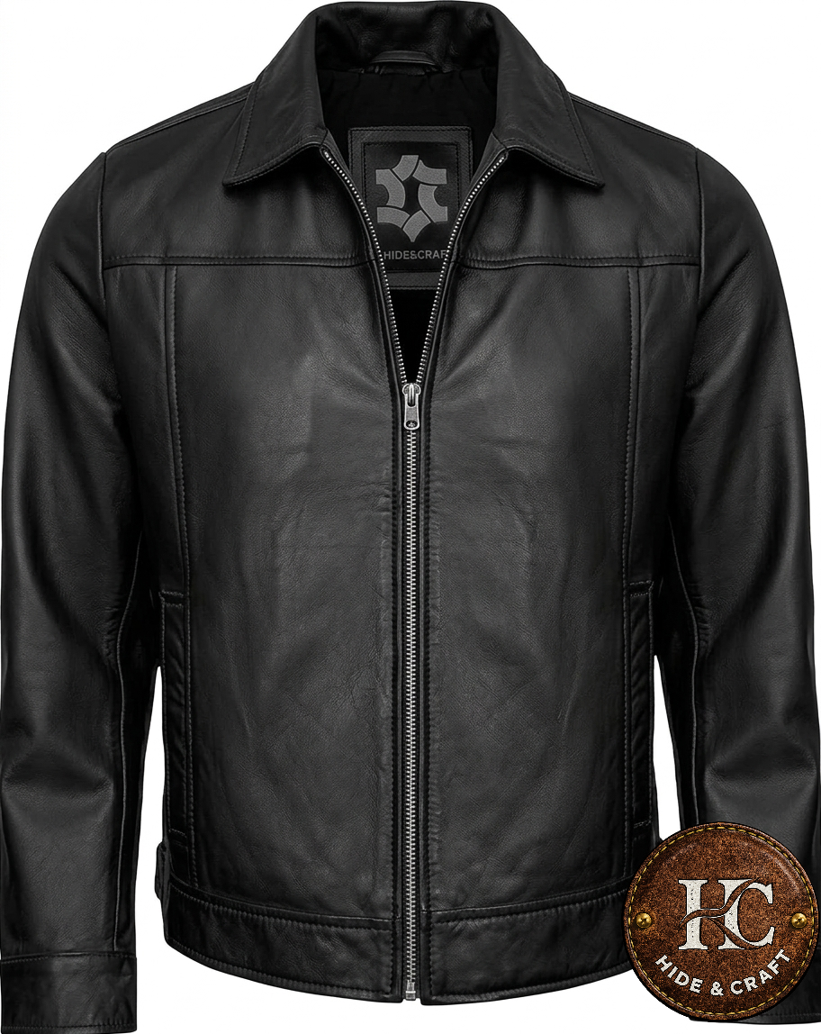 Men's Vintage Style Lambskin Leather Jacket – Hide & Craft
