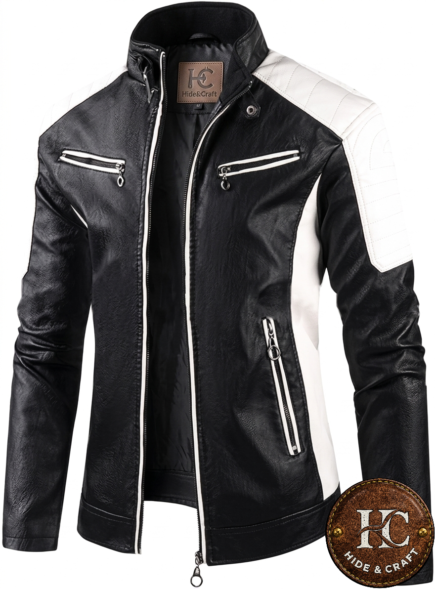 Men's Full-Grain Cowhide Motorbike Jacket – Black | Brown | Bronze