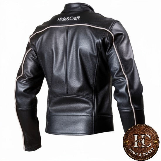 Men's Genuine Leather Motorbike Jacket – Black, Brown & Bronze | Hide & Craft