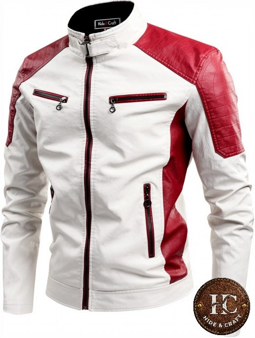 Men's Full-Grain Cowhide Motorbike Jacket – Black | Brown | Bronze | White