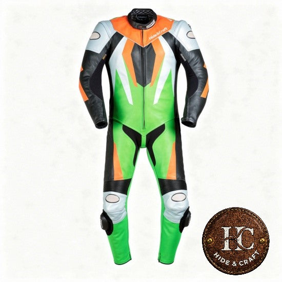 Genuine Leather Motorbike Suit for Men – Multicolor Edition