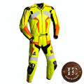 Genuine Leather Motorbike Suit for Men in yellow