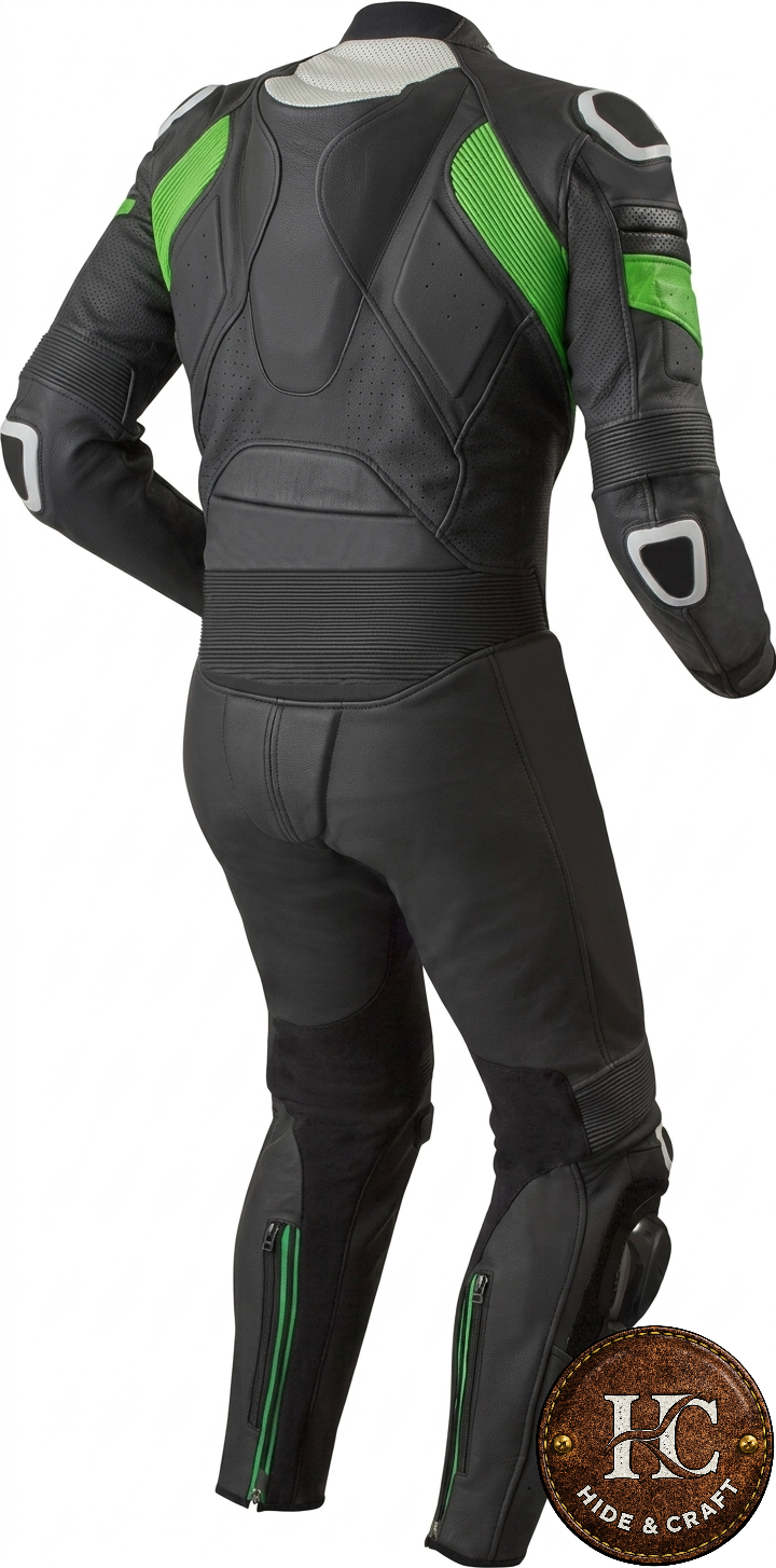 Men's Full-Grain Leather Motorbike Suit – Obsidian Black