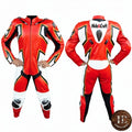 Men's Full-Grain Cowhide Leather Motorbike Suit