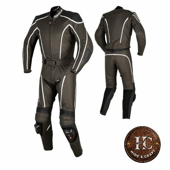 Men's Black Leather Motorbike Suit – Full-Body Riding Protection