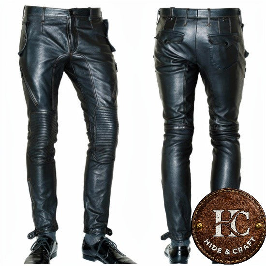 Slim Fit Rider's Choice Trouser in Black Leather