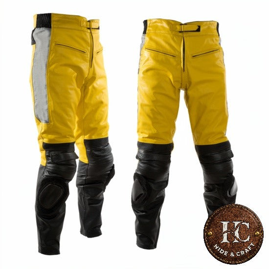 Yellow Choice Leather Moto Trouser